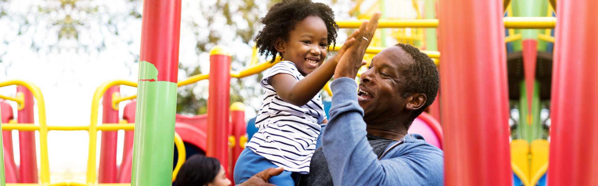 Father and daughter playing joyfully