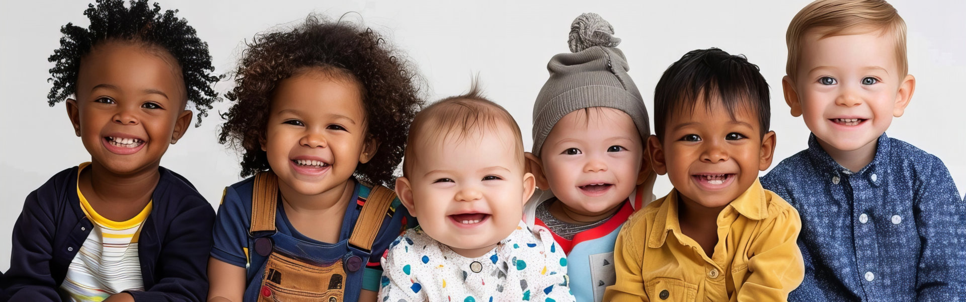 Diverse and joyful babies and toddlers