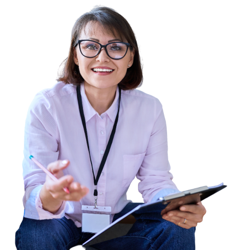 female psychiatrist with eyeglasses
