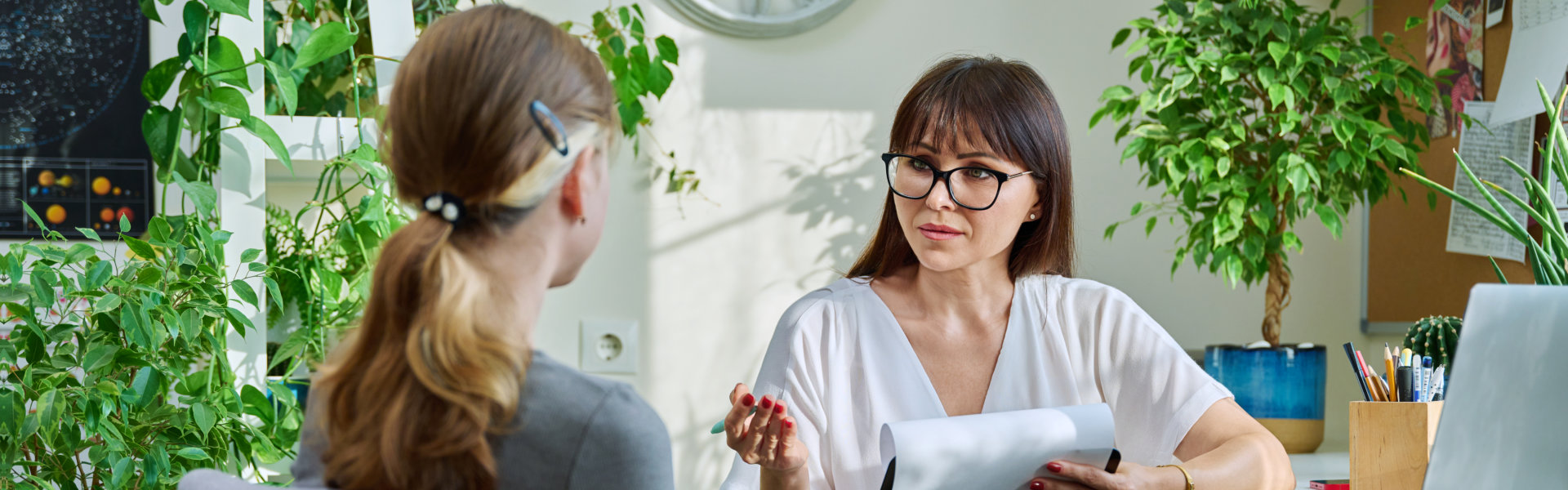 psychiatrist having a therapy session with a patient