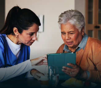 two person talking about something