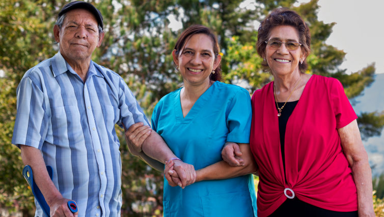 Group of elderly smiling