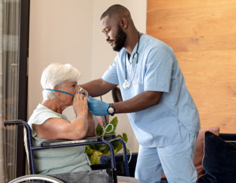 caregiver and a senior woman