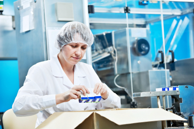 pharmaceutical factory worker at pharmacy industry manufacture