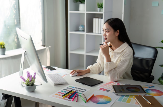 woman focus on her job