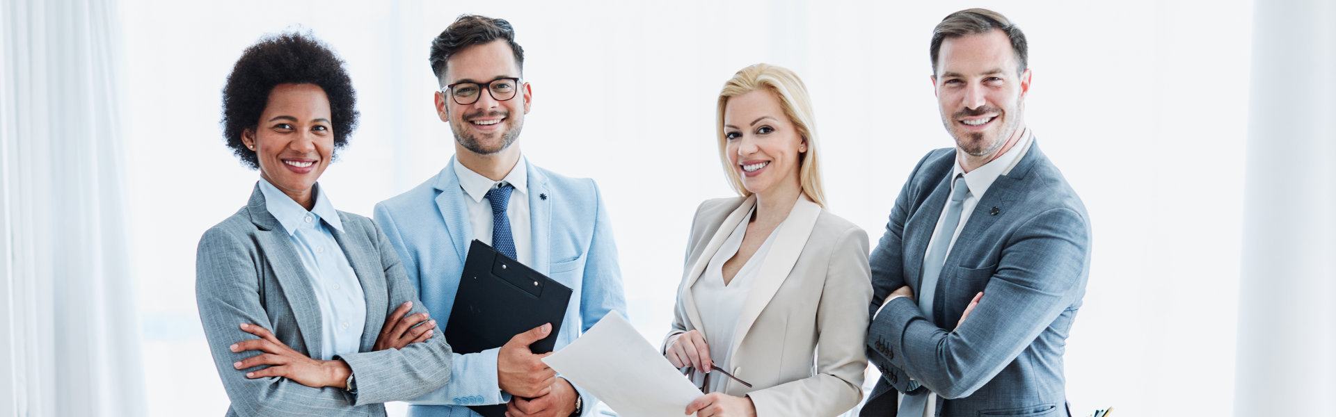 professional people smiling together