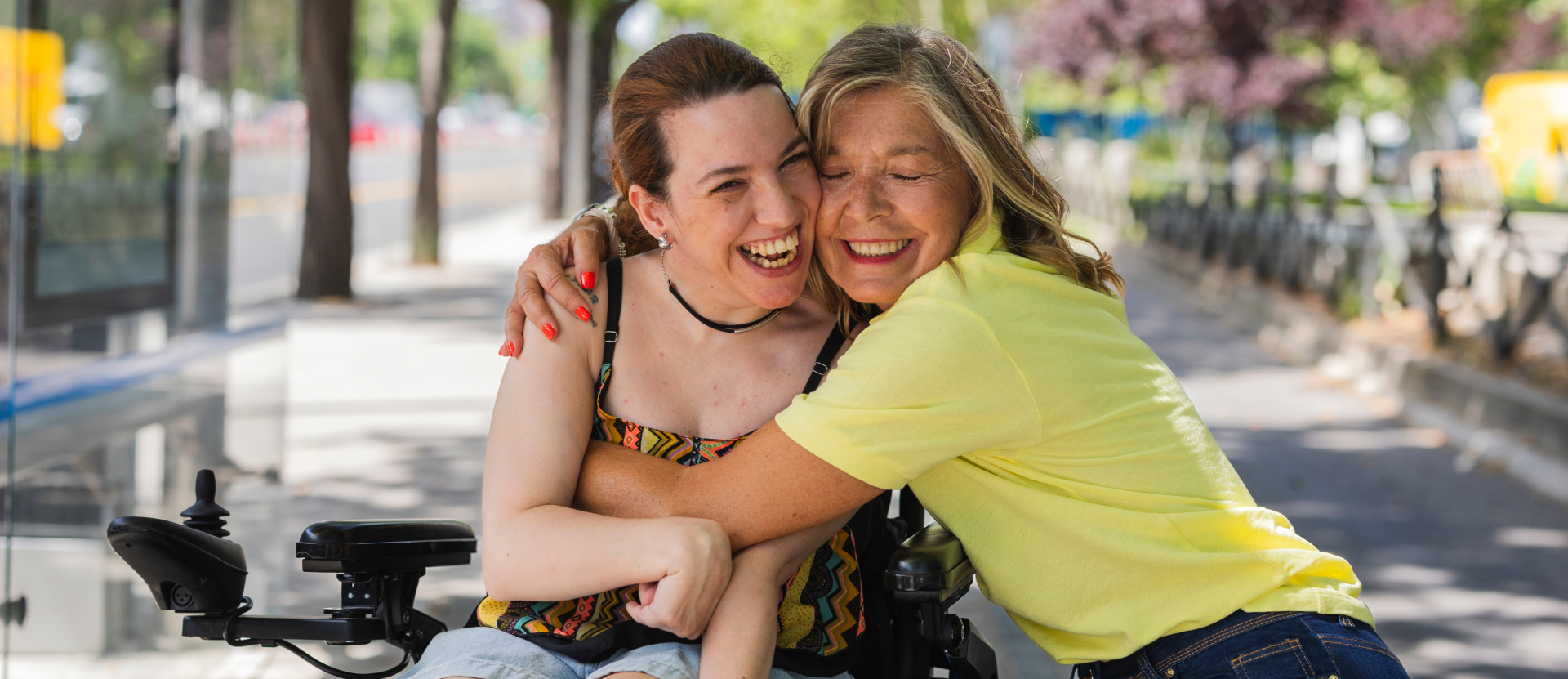 two people smiling