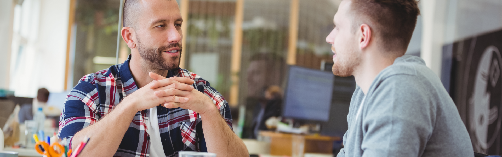 two people are having meeting