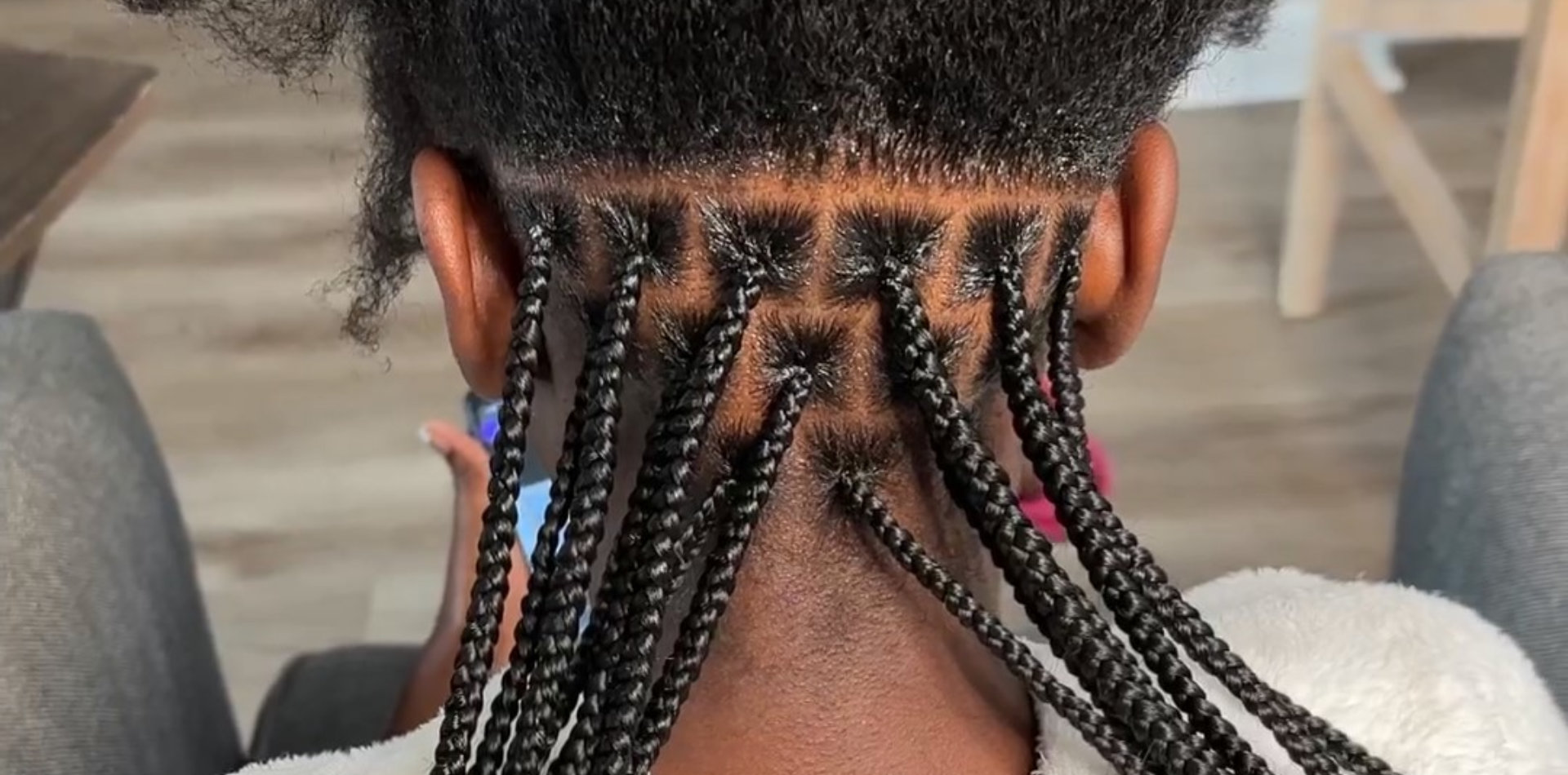 woman yellow braid hair
